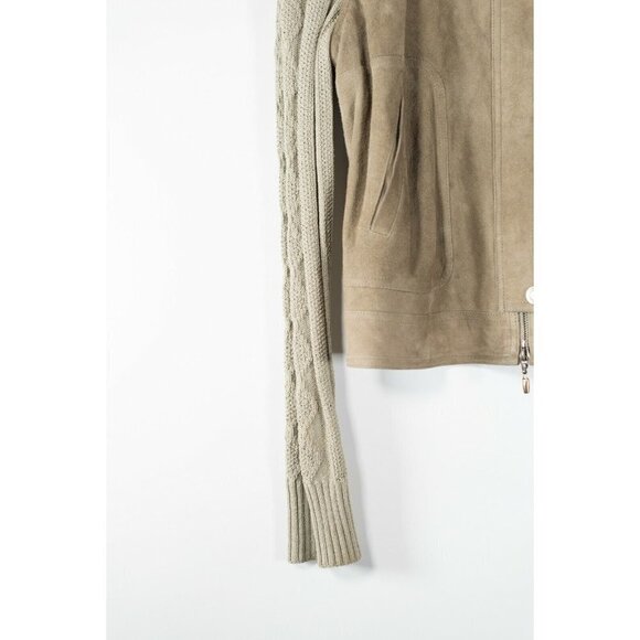 St. John Sport Womens Small Green Jacket Goat Suede Vest Knit Removable Sleeves - Picture 5 of 6